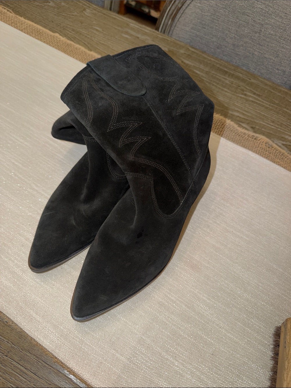 👢Rebecca Minkoff Kaiegan Black Suede Western Boots - Picture 7 of 9